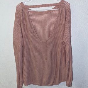 Light mauve backless sweater